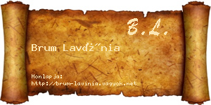 Brum Lavínia névjegykártya